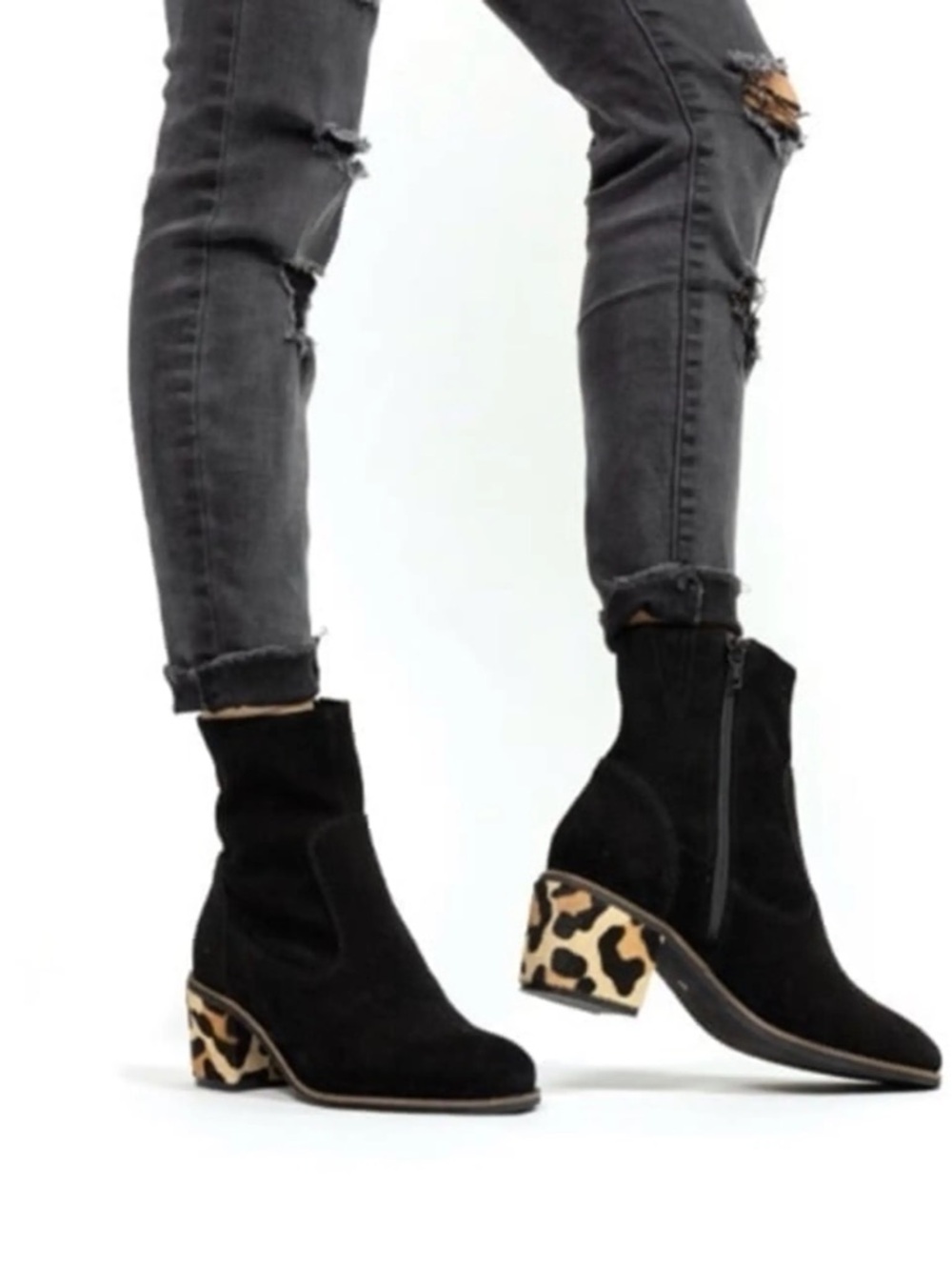 Crevo Leather Women’s Cheetah Print Heal Bootie